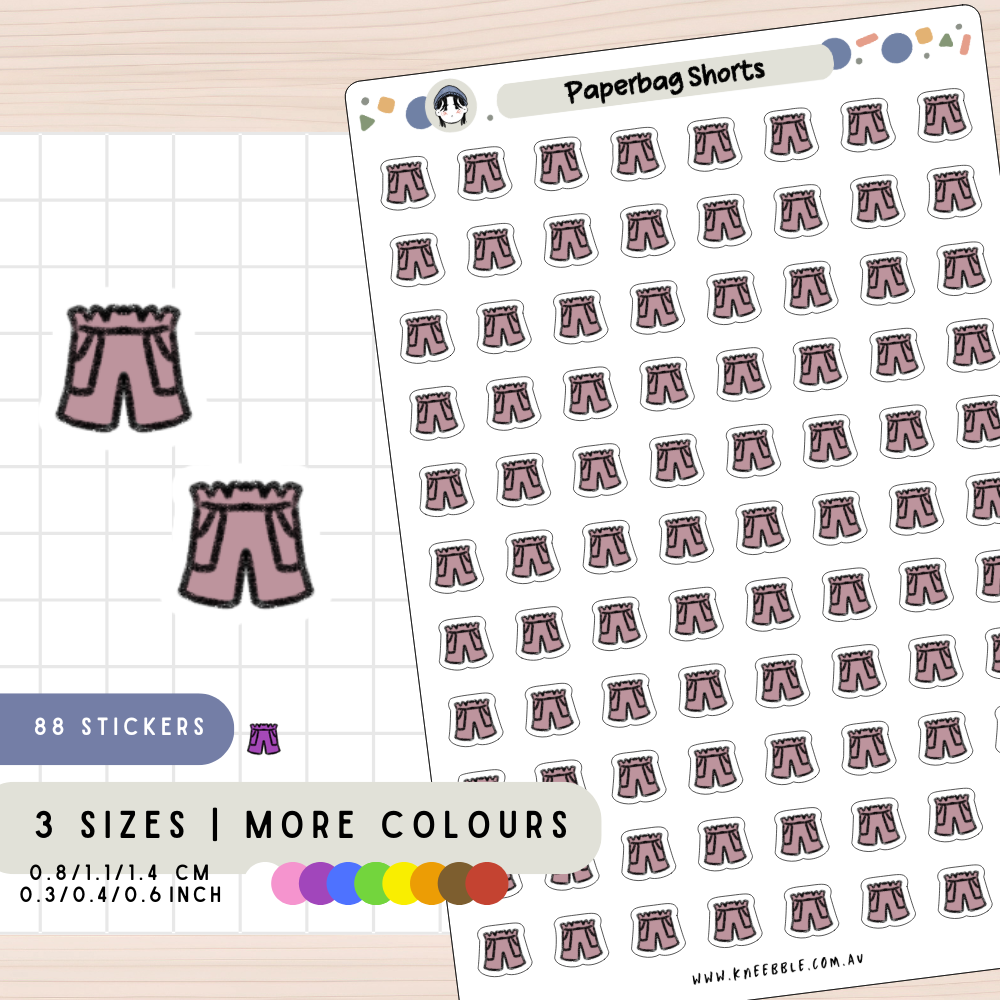 Paperbag Shorts Planner Stickers