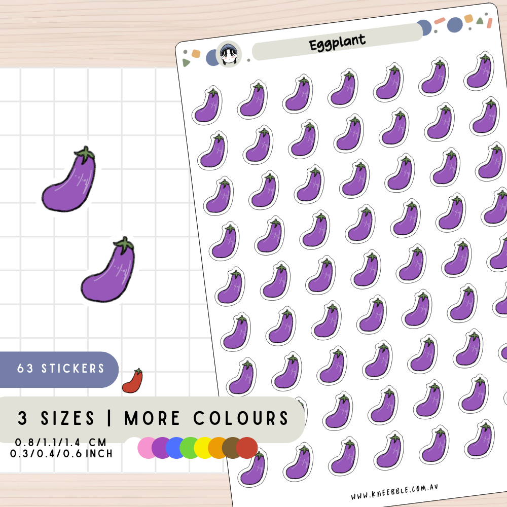 Eggplant Vegetable Planner Stickers