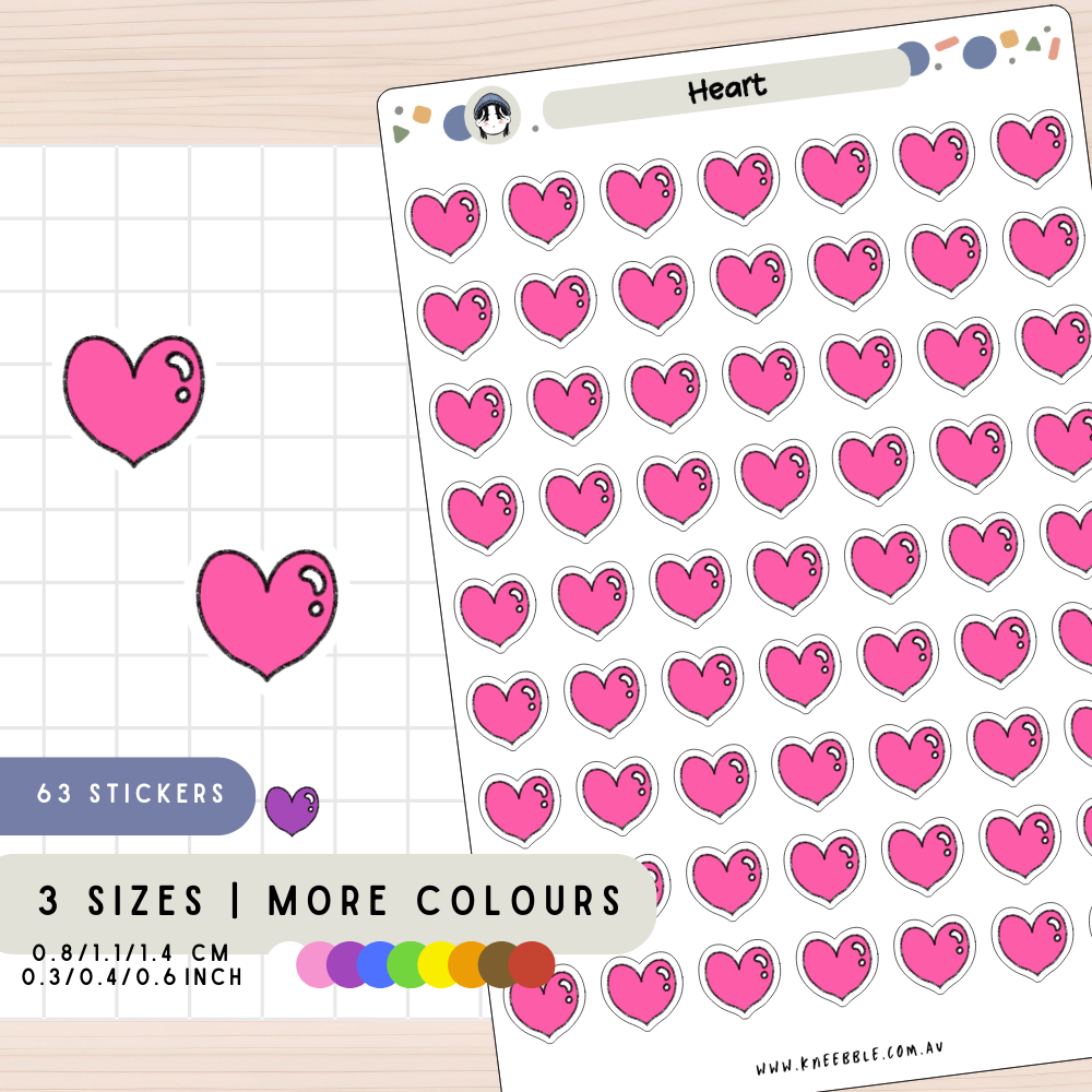 Love Heart Shape Planner Stickers