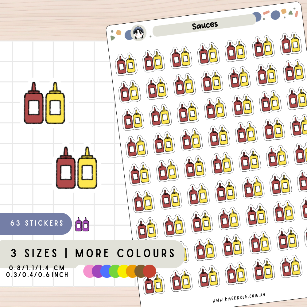 Sauce Bottles Planner Stickers