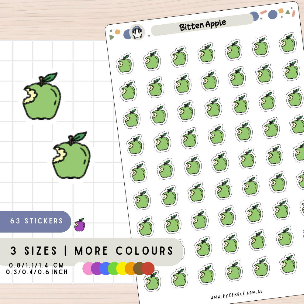 Bitten Apple Fruit Planner Stickers