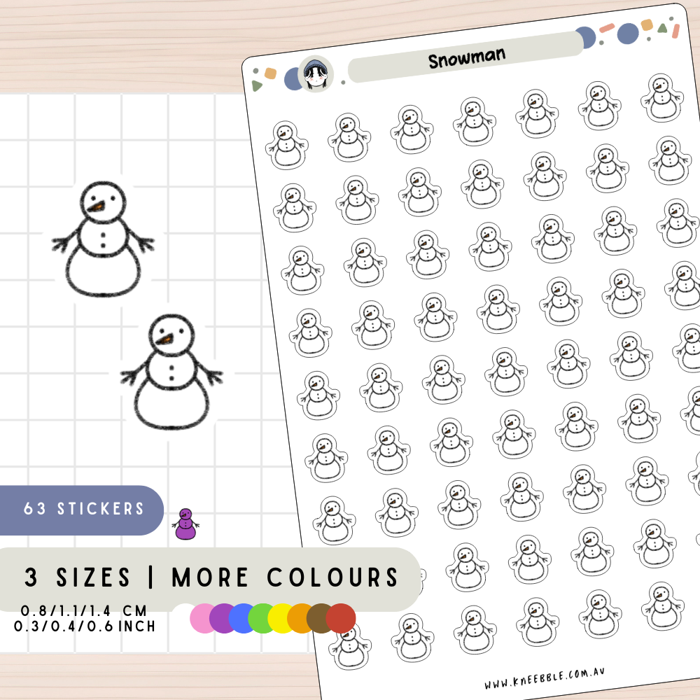 Winter Snowman Planner Stickers