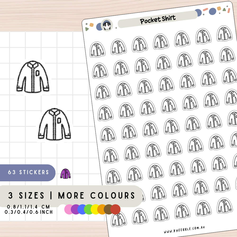 Pocket Shirt Planner Stickers