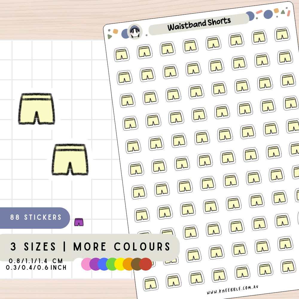 Waistband Shorts Planner Stickers