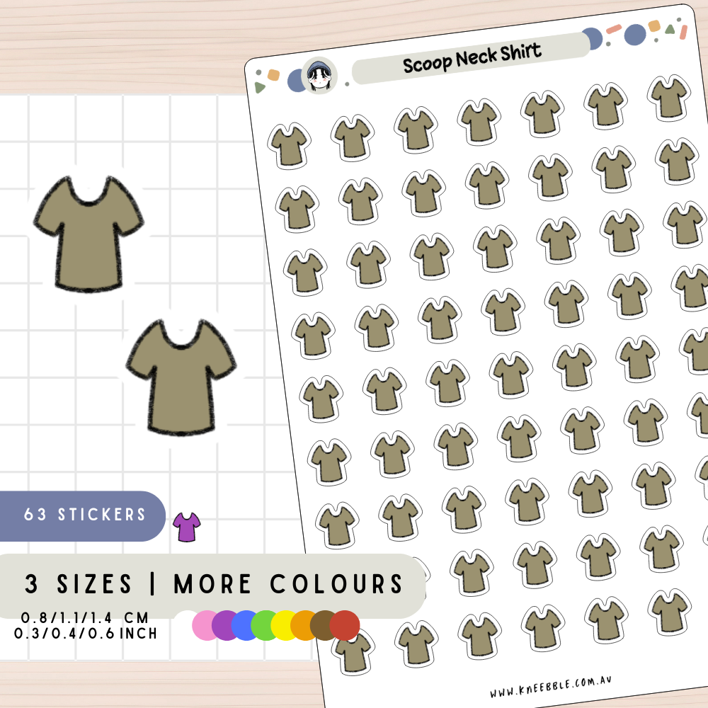 Scoop Neck Shirt Planner Stickers