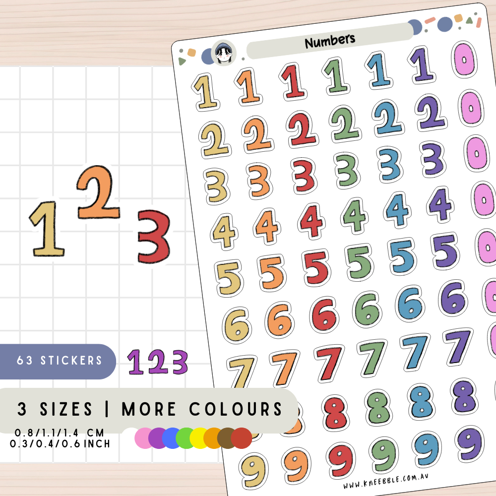 Number Date Calendar Planner Stickers