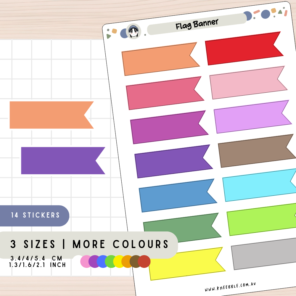 Flag Banner Label Planner Stickers