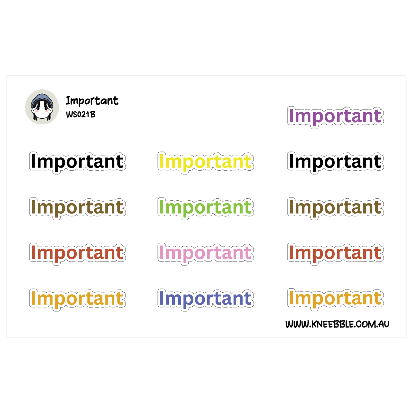 Important Text Planner Stickers - Priority Reminder Labels