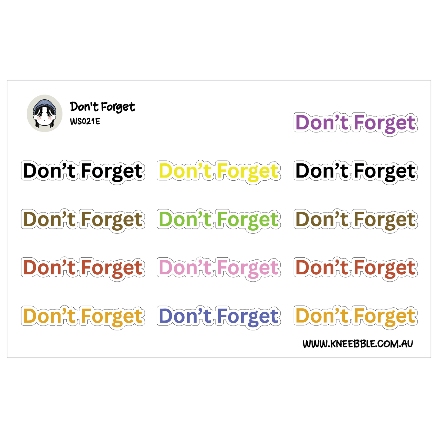 Don't Forget Text Planner Stickers - Priority Reminder Labels