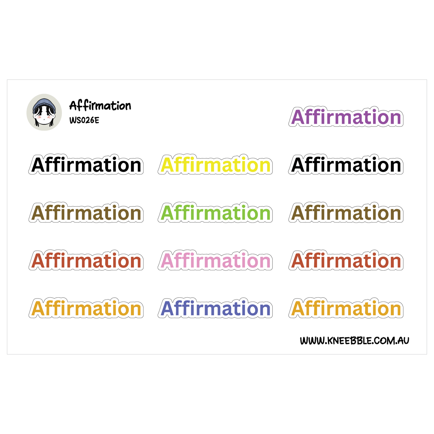 Affirmation Planner Stickers - Self Care Labels