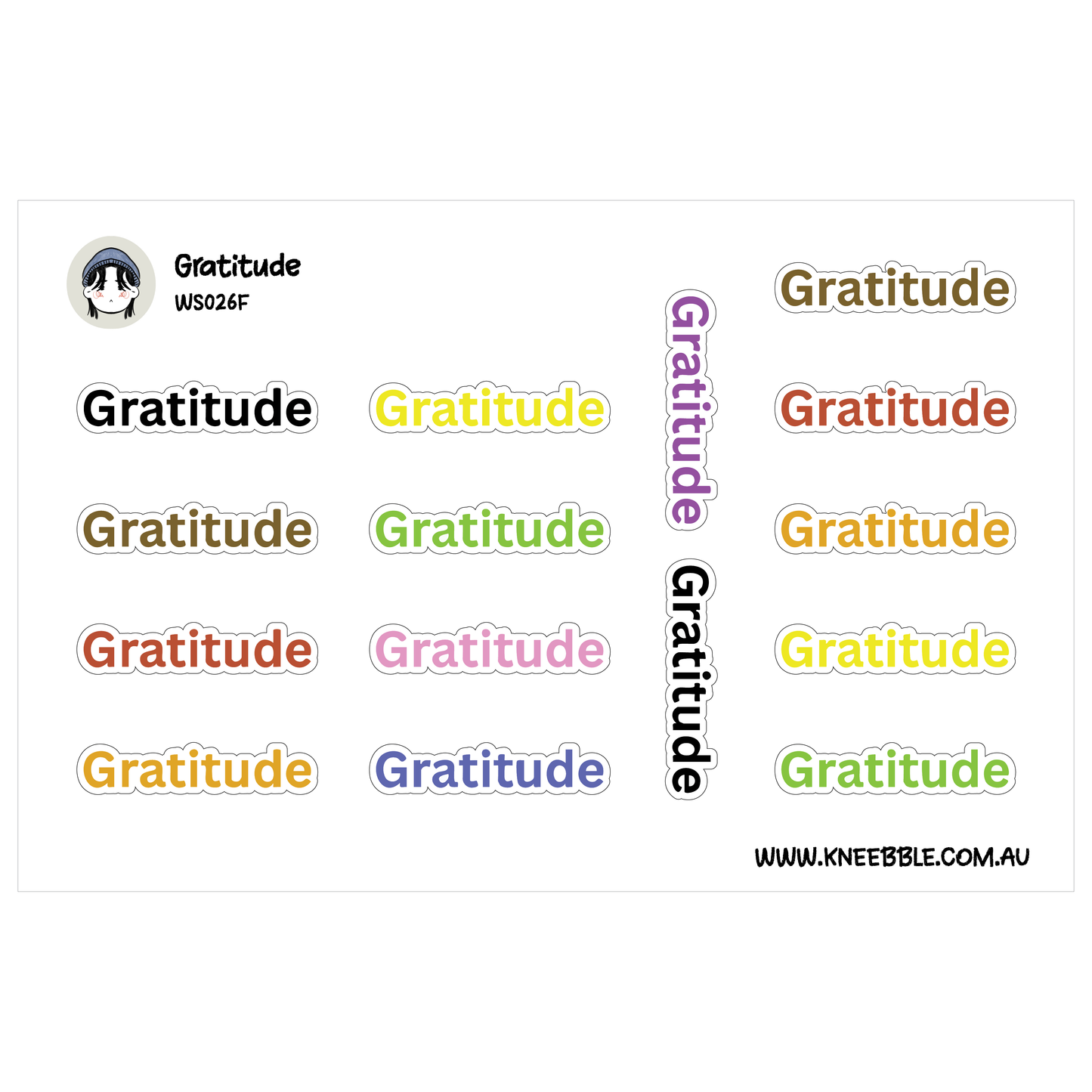 Gratitude Planner Stickers - Self Care Labels