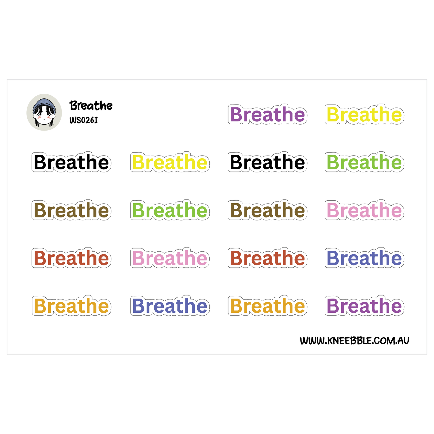 Breathe Planner Stickers - Self Care Labels