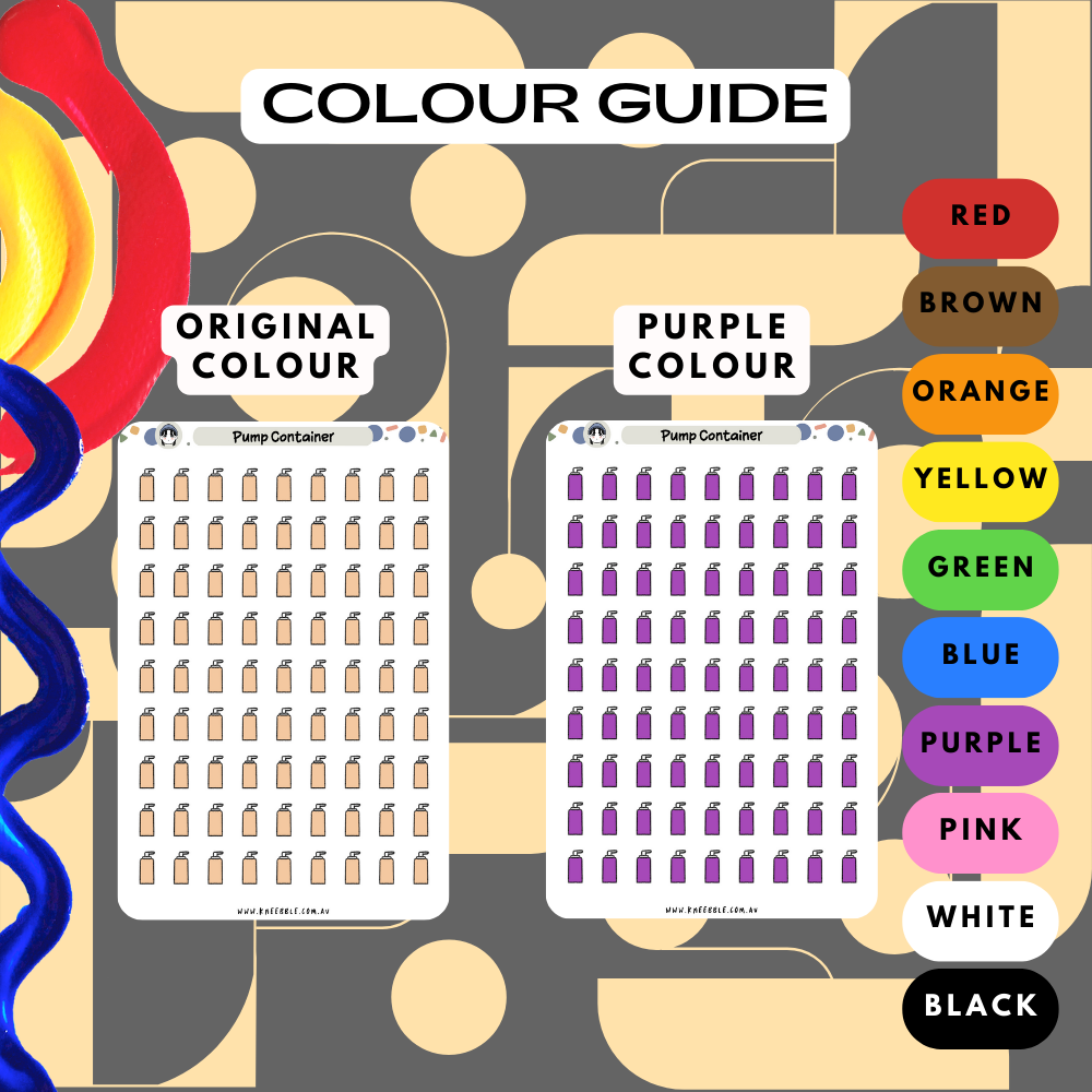 Pump Container Planner Stickers
