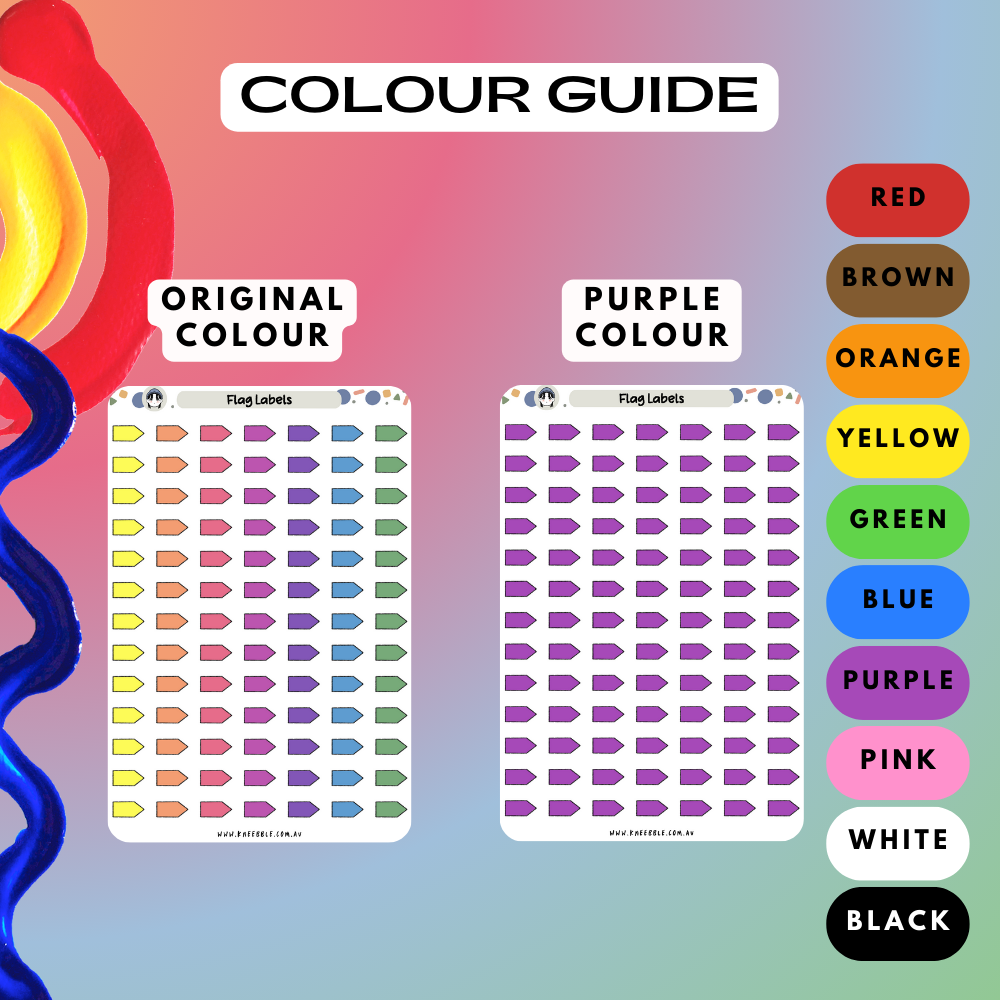 Flag Label Planner Stickers