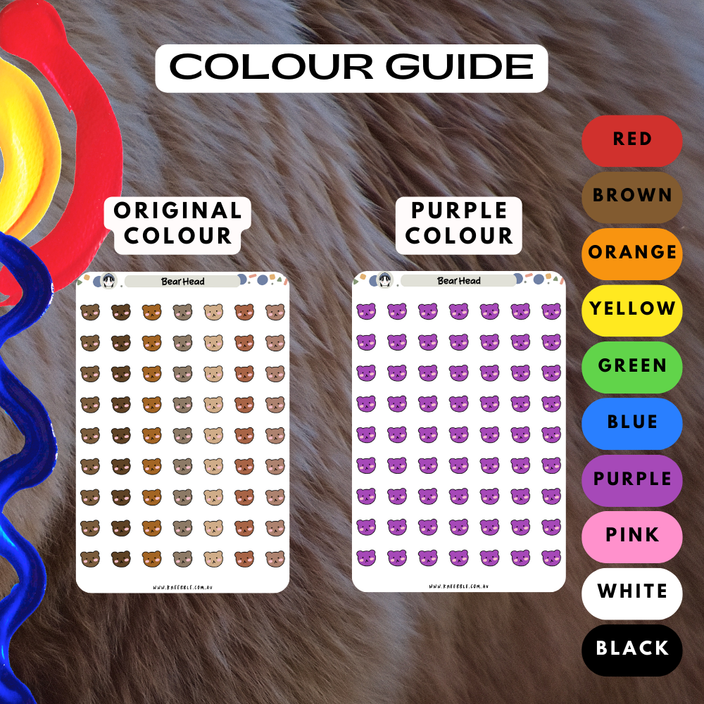 Bear Head Icon Planner Stickers