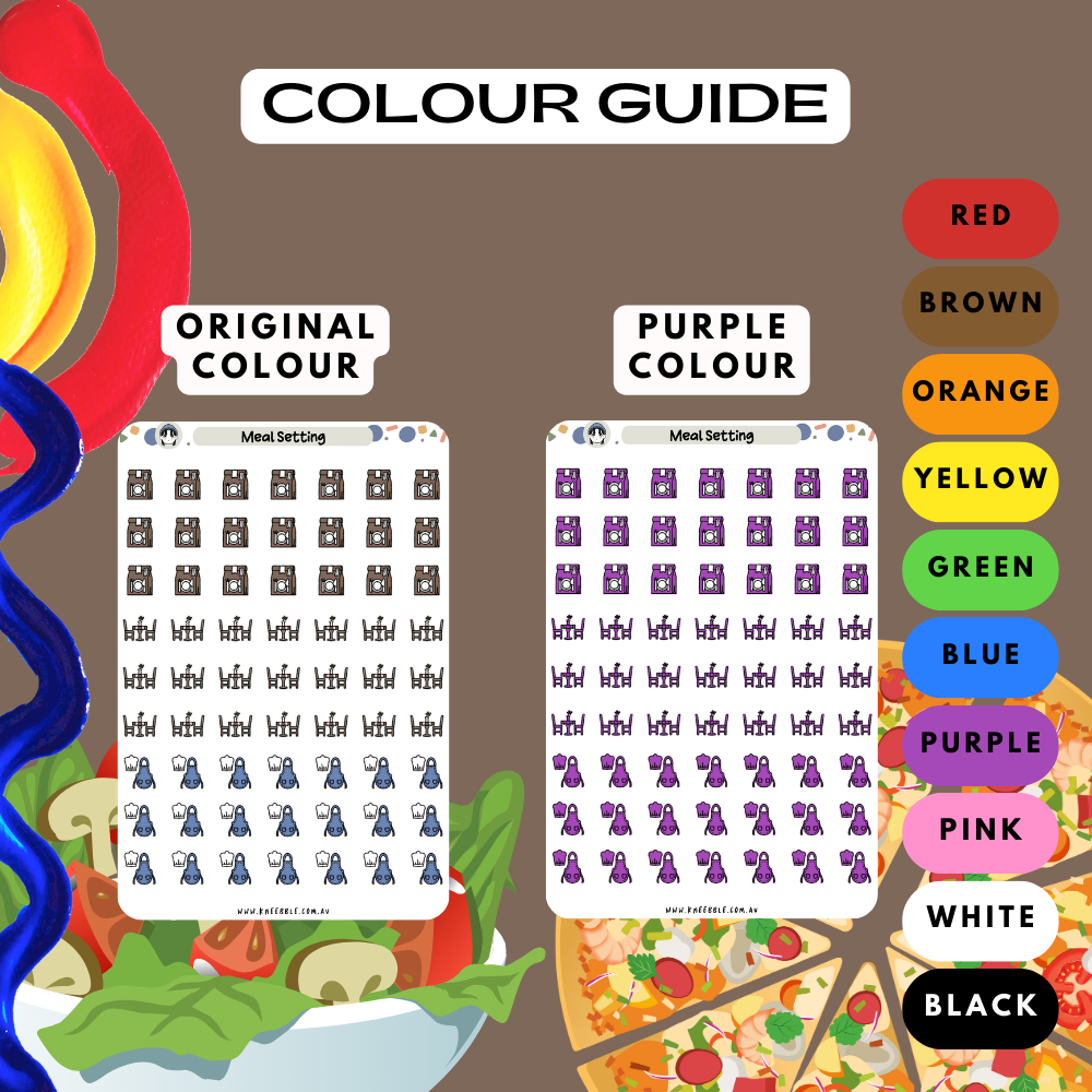 Meal Setting Tracker Planner Stickers