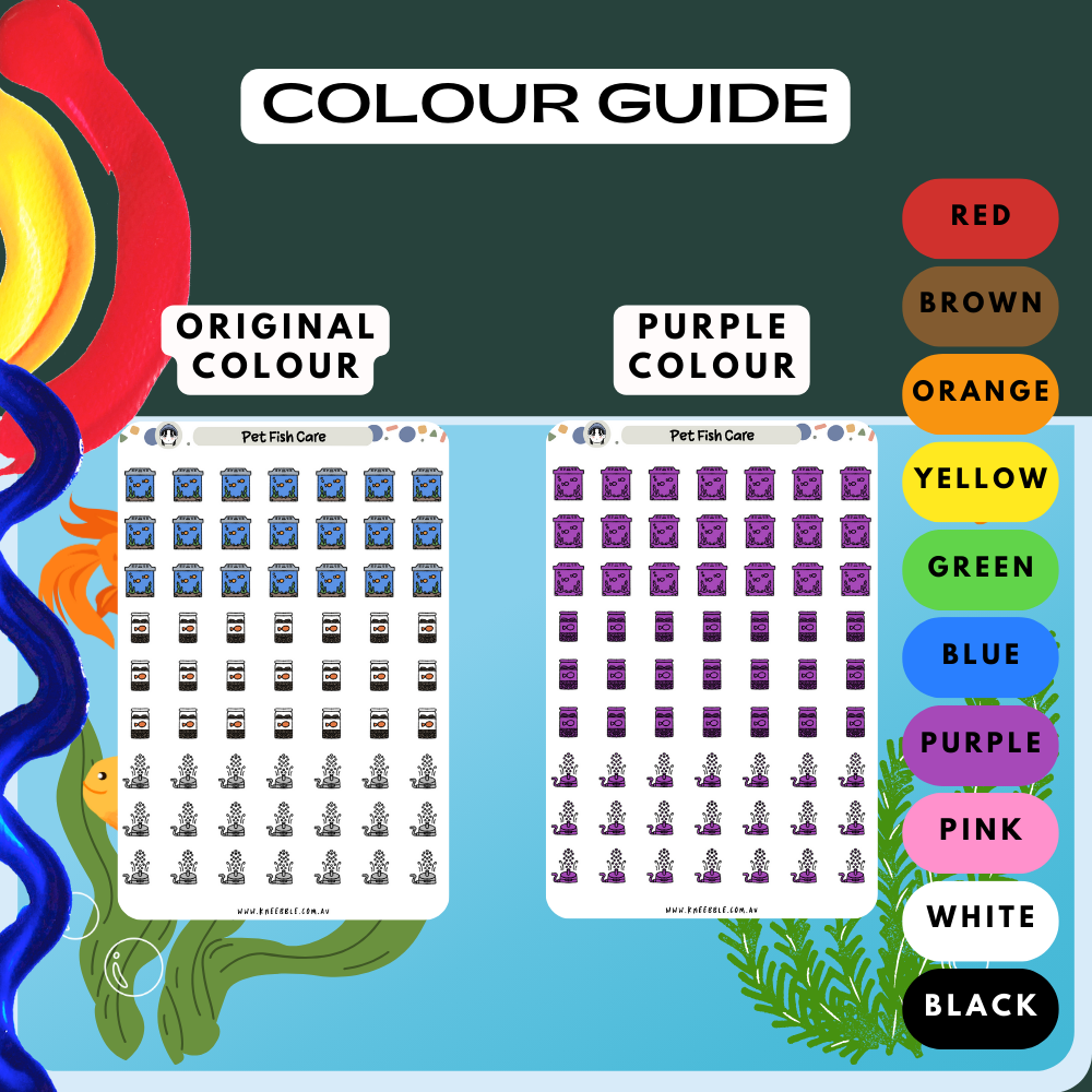 Pet Fish Tank Aquarium Care Planner Stickers