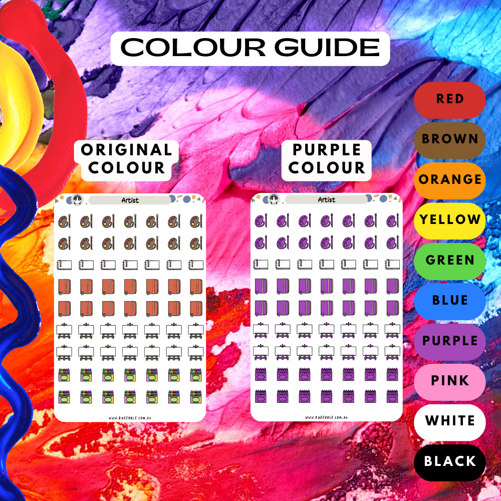 Artist Tool Painter Supplies Planner Stickers