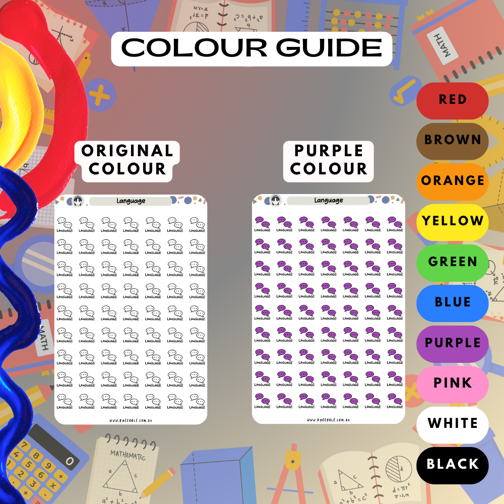 Language Planner Stickers