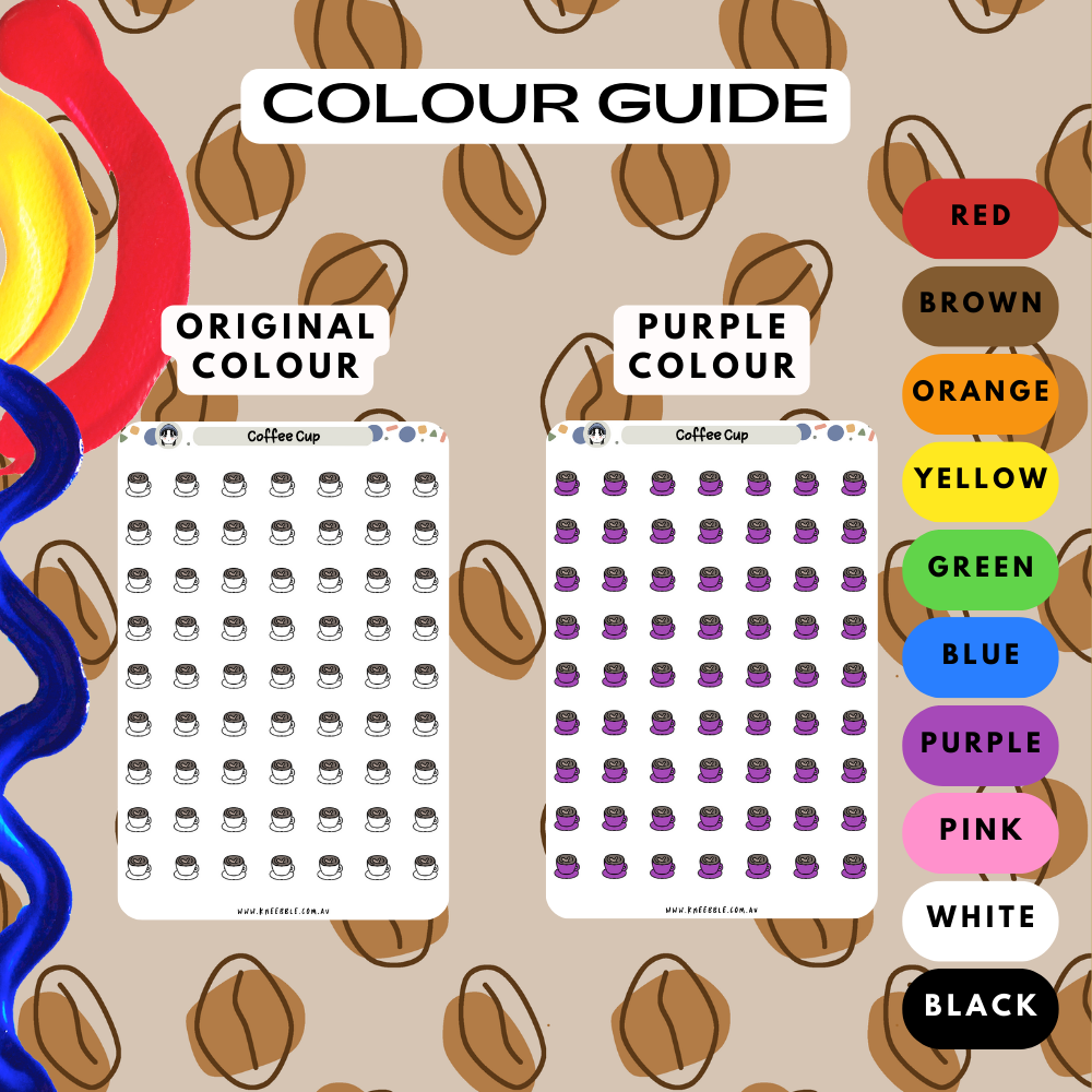 Coffee Cup Planner Stickers