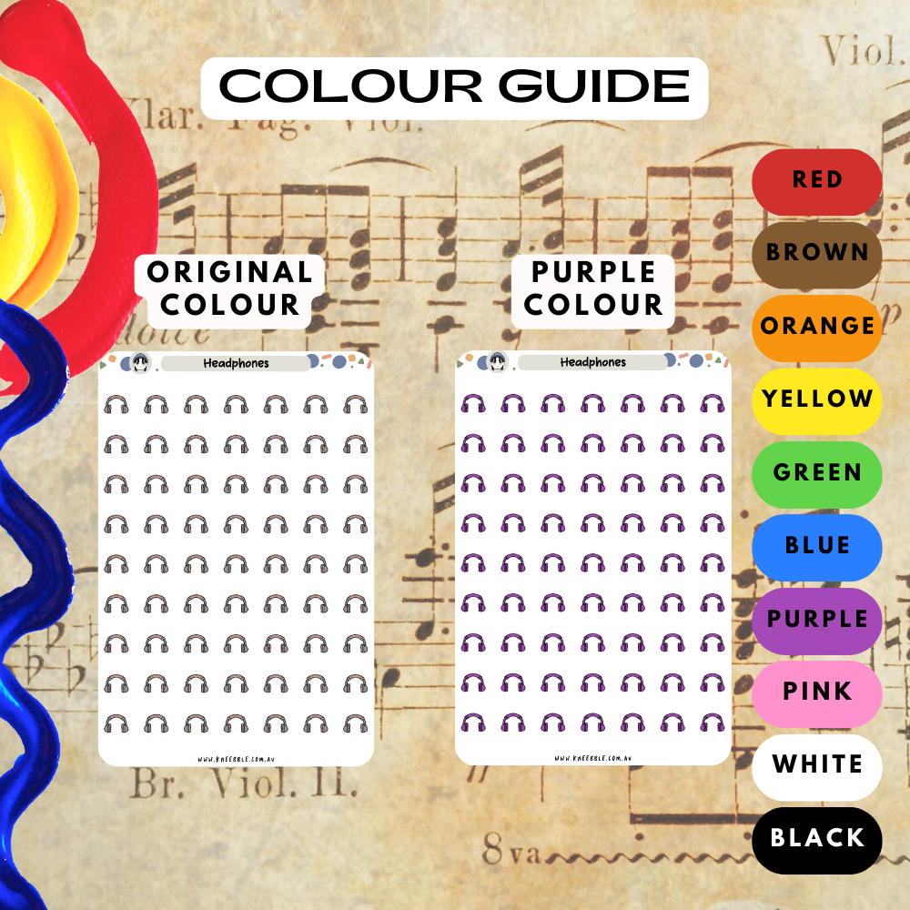 Headphone Planner Stickers