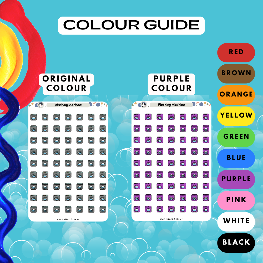Washing Machine Planner Stickers