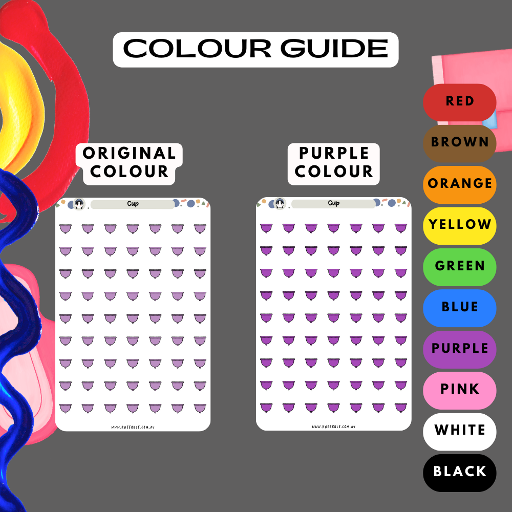 Sanitary Cup Planner Stickers