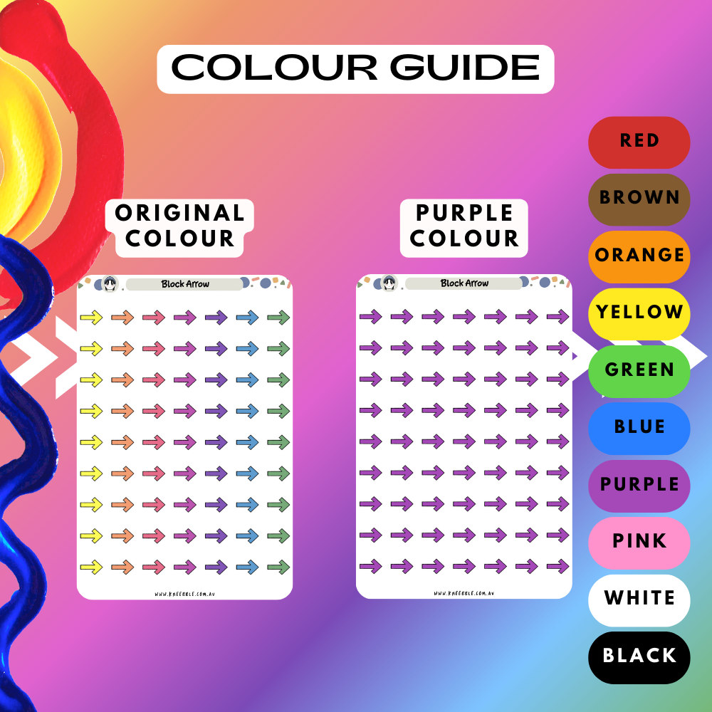 Block Arrow Planner Stickers