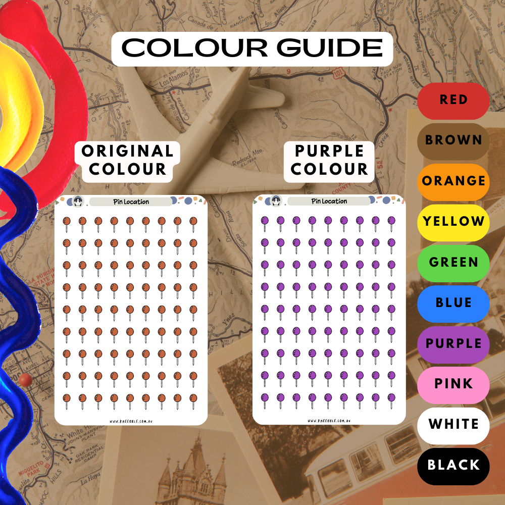 Pin Pointer Location Planner Stickers
