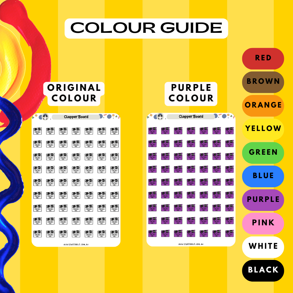 Clapper Board Planner Stickers