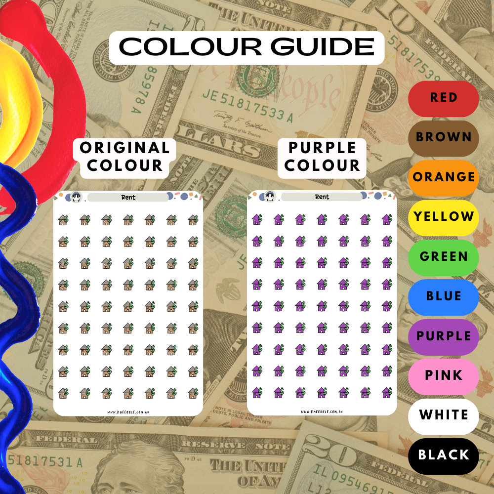 Rent Bill Planner Stickers