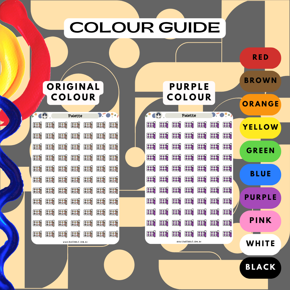 Blush Eye Palette Planner Stickers