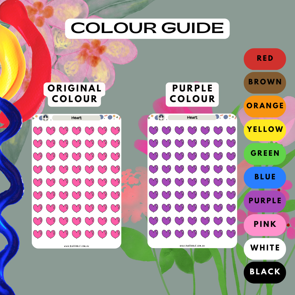 Love Heart Shape Planner Stickers