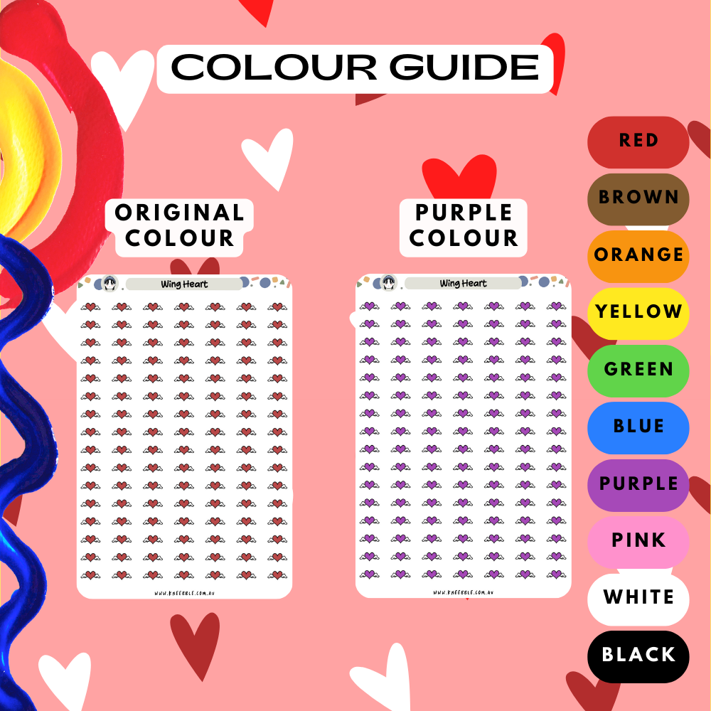 Wing Heart Planner Stickers