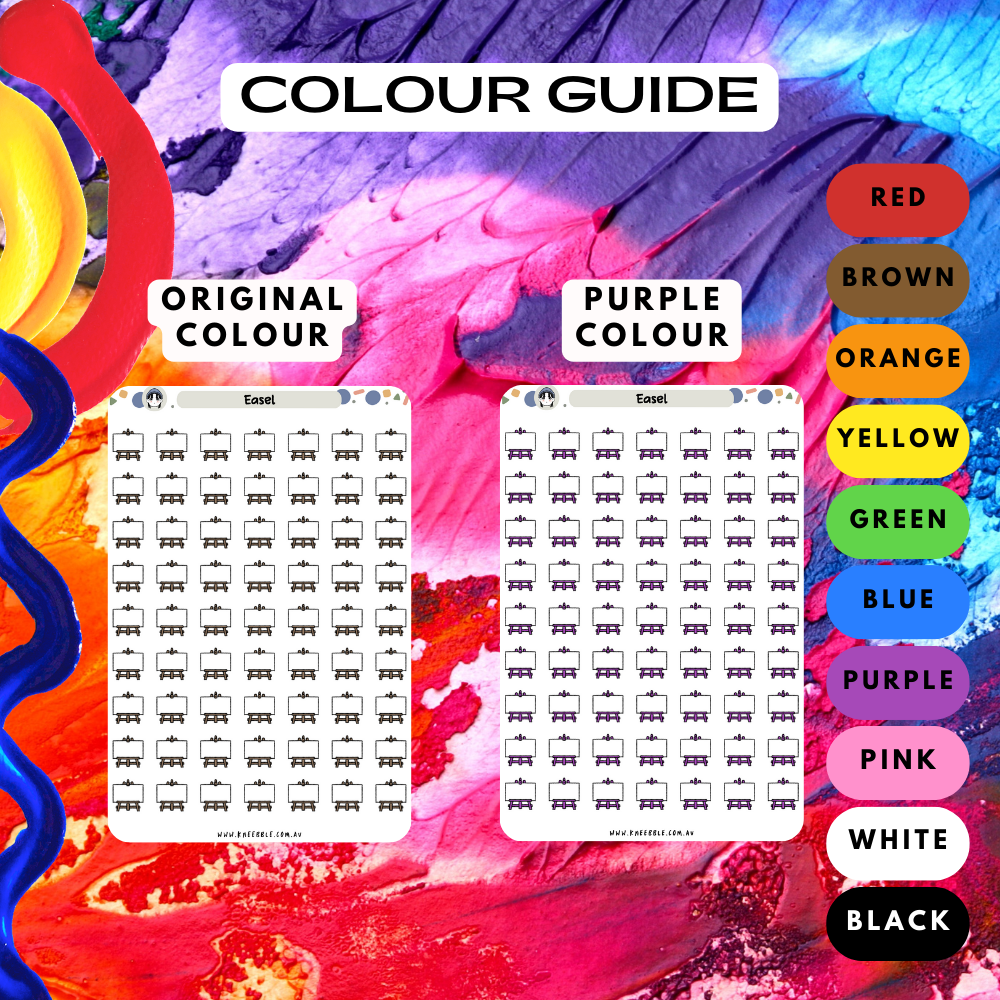 Easel Art Display Canvas Planner Stickers