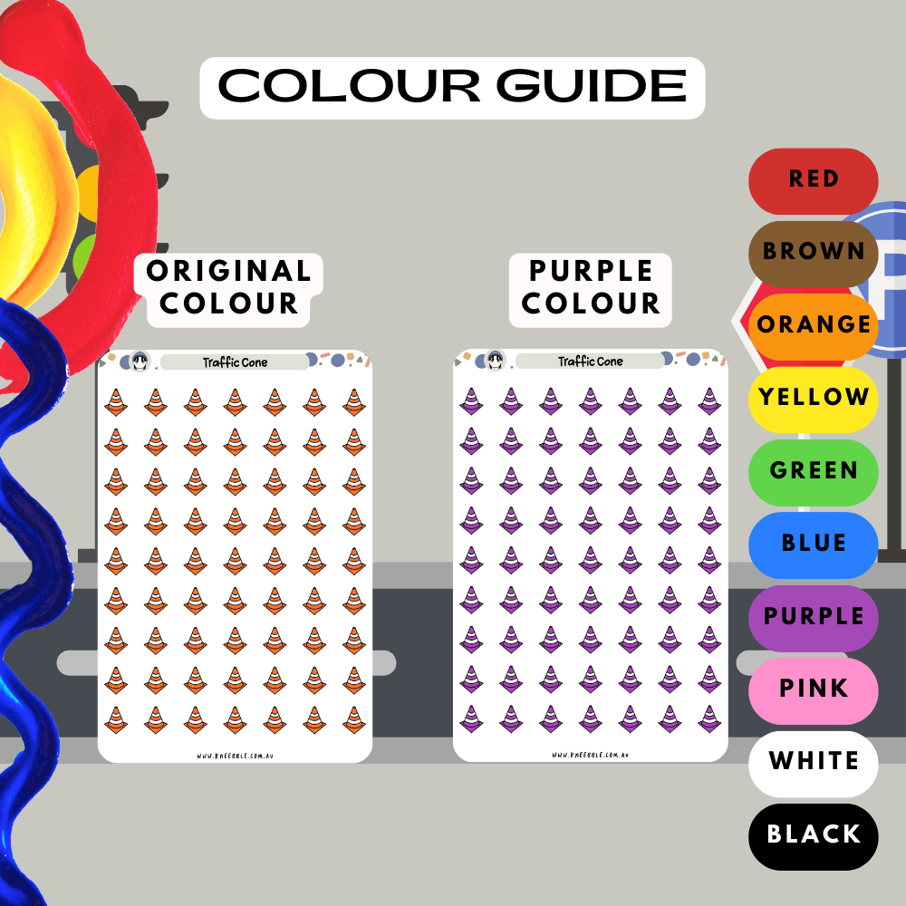 Traffic Cone Sign Planner Stickers