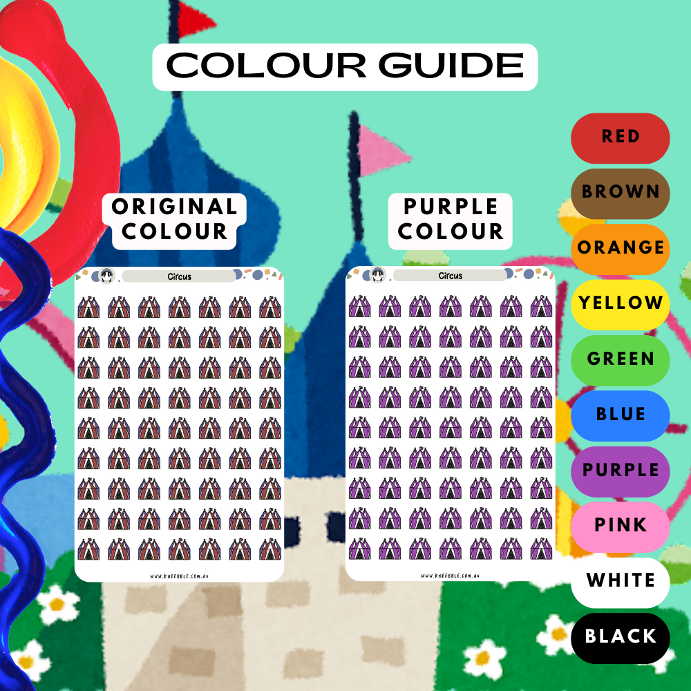 Circus Tent Show Planner Stickers