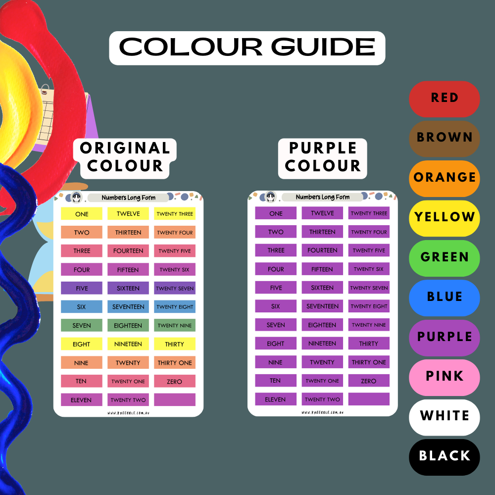 Number Long Form Date Label Planner Stickers