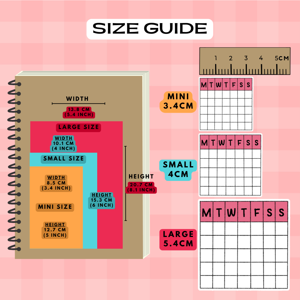 Month Day Grid Box Tracker Planner Stickers