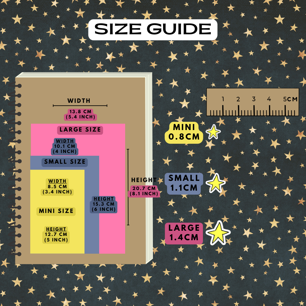 Simple Star Shape Planner Stickers