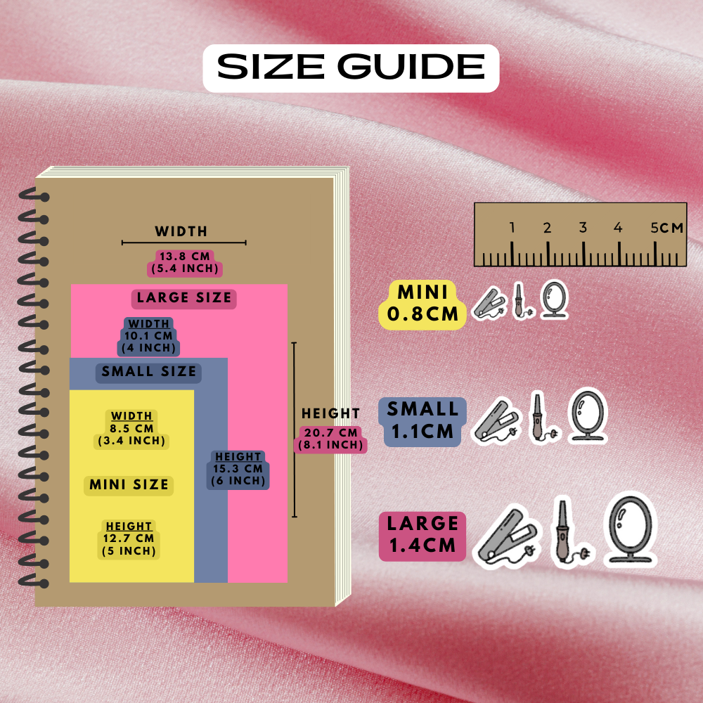 Hair Styling Tools Planner Stickers