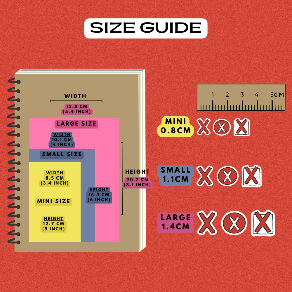 Incomplete X Check Mark Planner Stickers