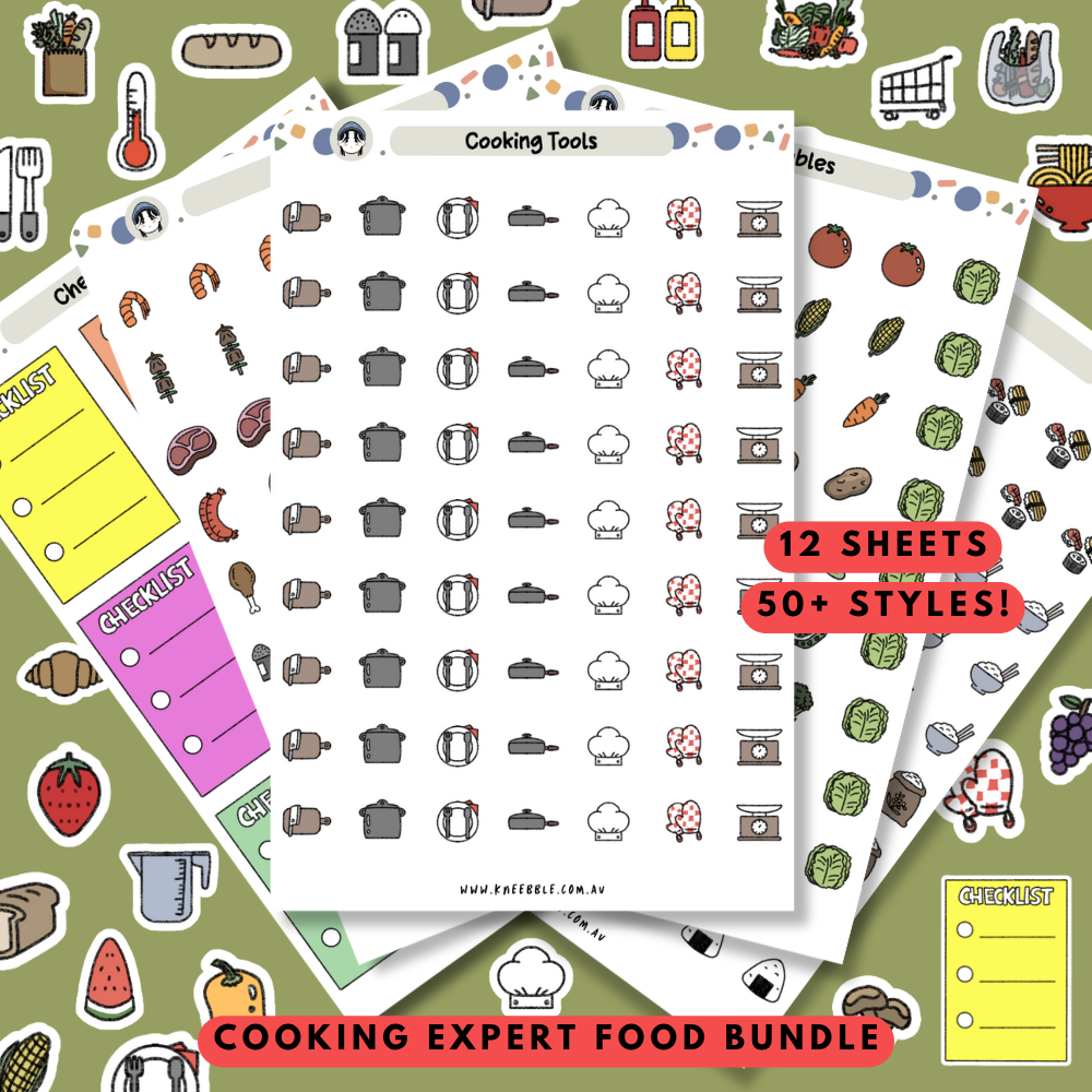 Cooking Food Expert Bundle Planner Stickers
