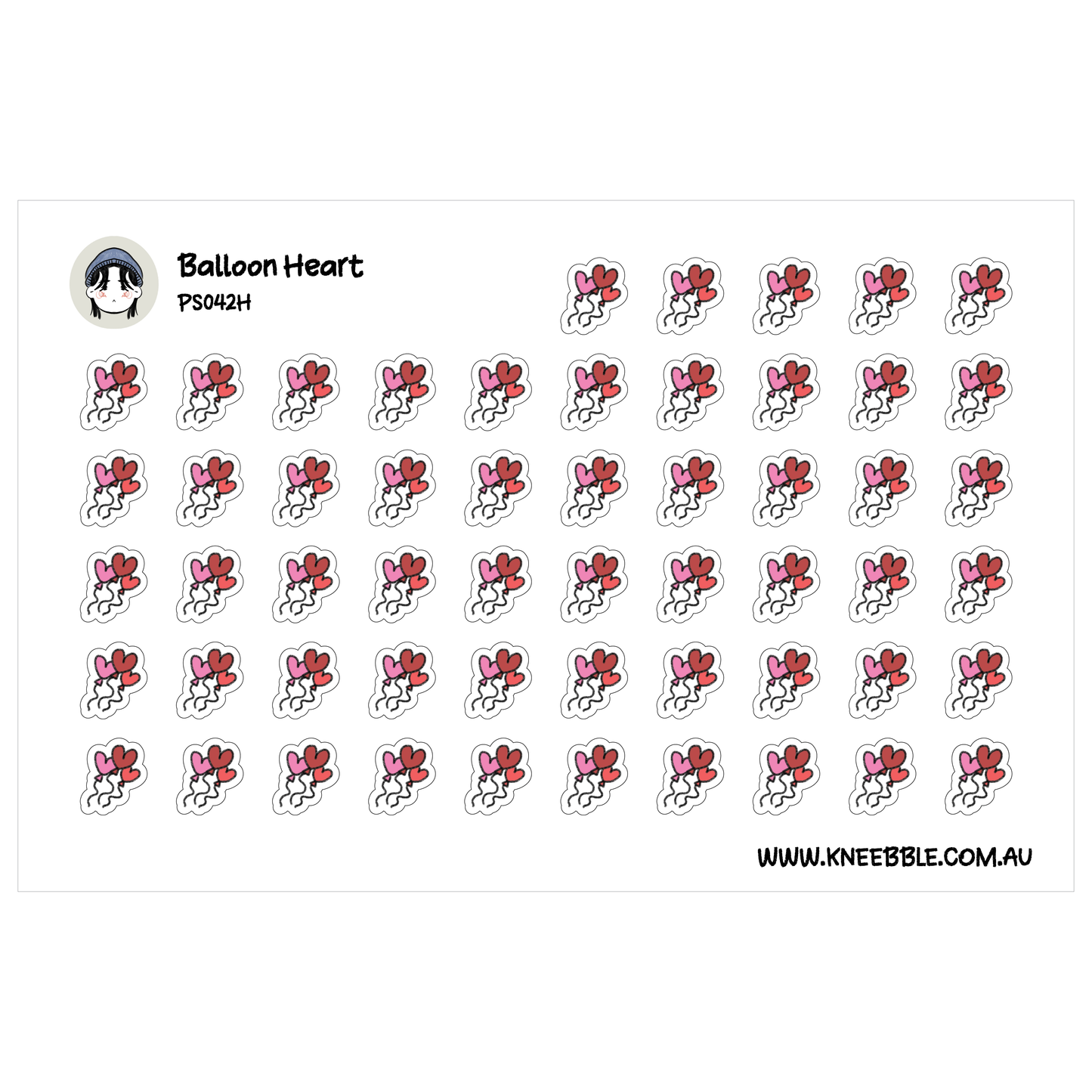 a grid of small, colorful stickers with various shapes and designs, including hearts and flowers.