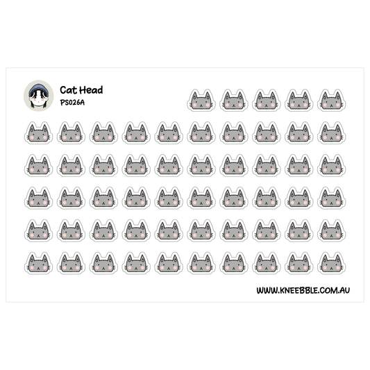 a grid of gray cat faces, each with a unique expression, arranged in a visually appealing pattern.