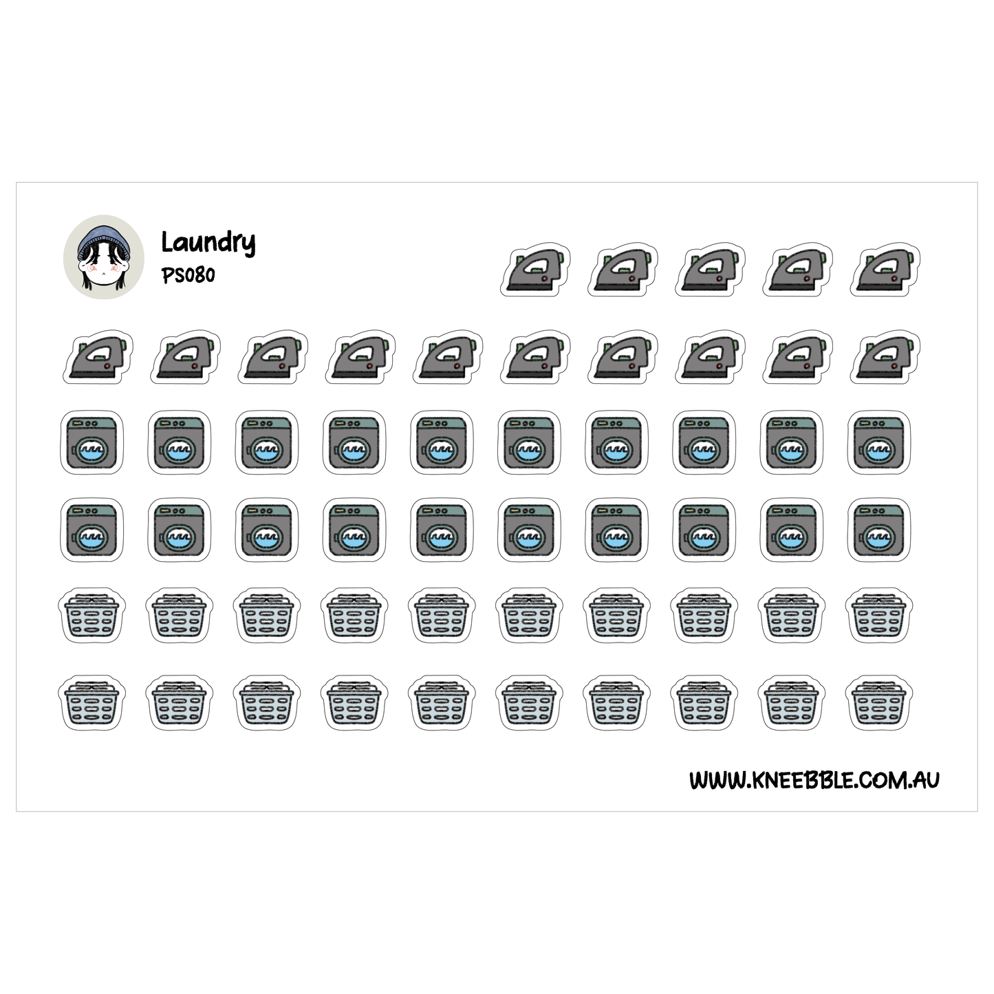 a collection of laundry-related icons and symbols, including ironing machines, washing machines, and other laundry-related items.