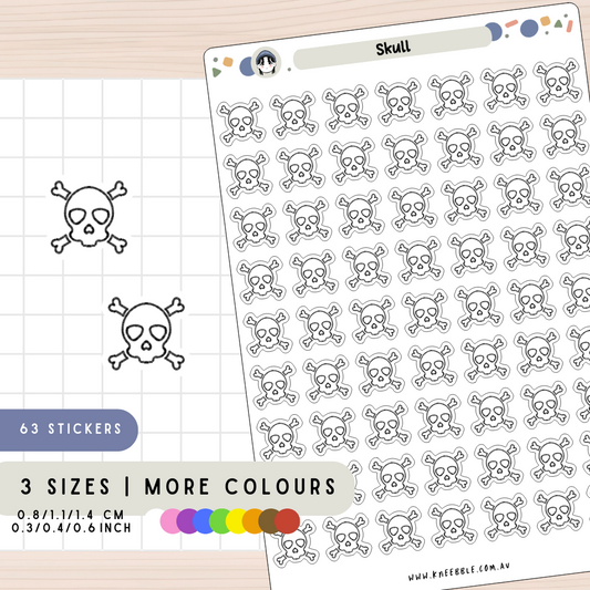 Skull Head Bones Gothic Planner Stickers
