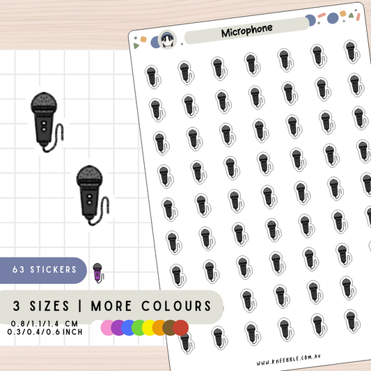 Microphone Planner Stickers