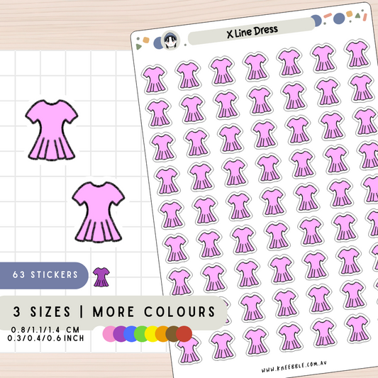 X Line Dress Planner Stickers