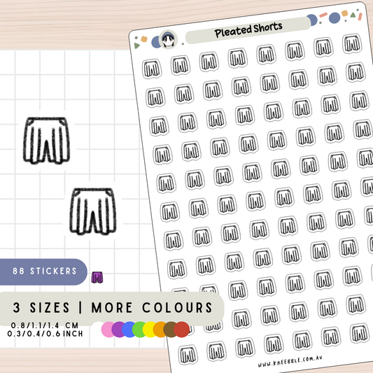 Pleated Shorts Planner Stickers